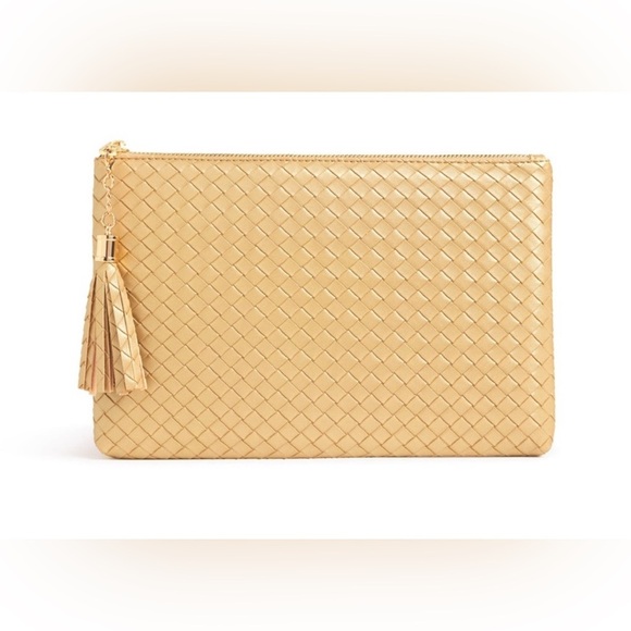 NWT Virginia Wolf Mimi Woven Faux Leather Pouch - Picture 1 of 7